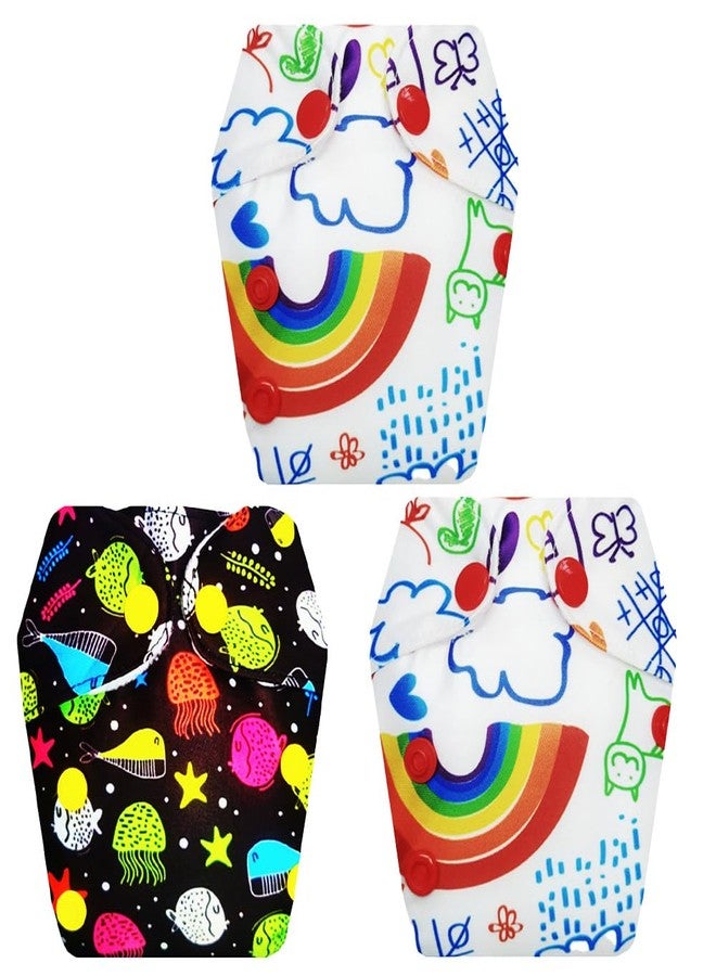 Dumbledo Premium Newborn Cloth Diaper with Integrated Soaker (Pack of 3) | Hypoallergenic | Breathable | Easy to Clean | All-Day Wear | 0 - 4 Months | Unisex Baby - Image 1