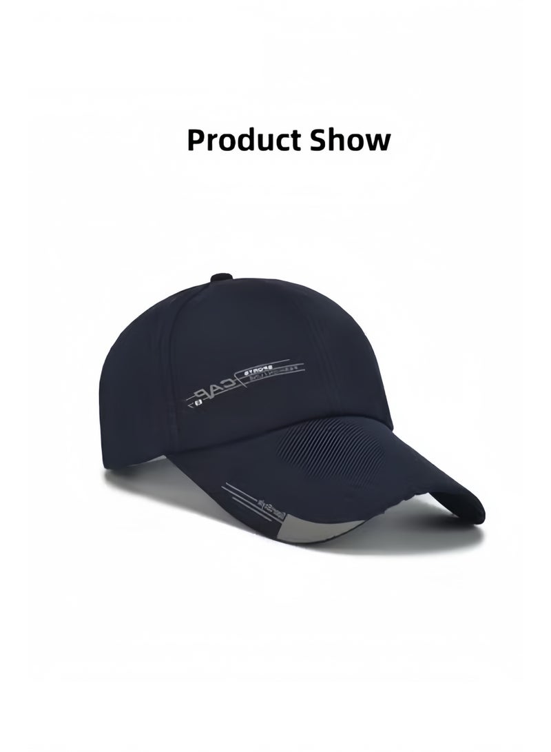 HALAMODO Unisex Baseball Cap Extended Brimmed Hat Printed Hats Canvas Sun Hat Adjustable Outdoor Cap Travel Hat Anti-UV Hat Breathable Hat for Women & Men - Image 2