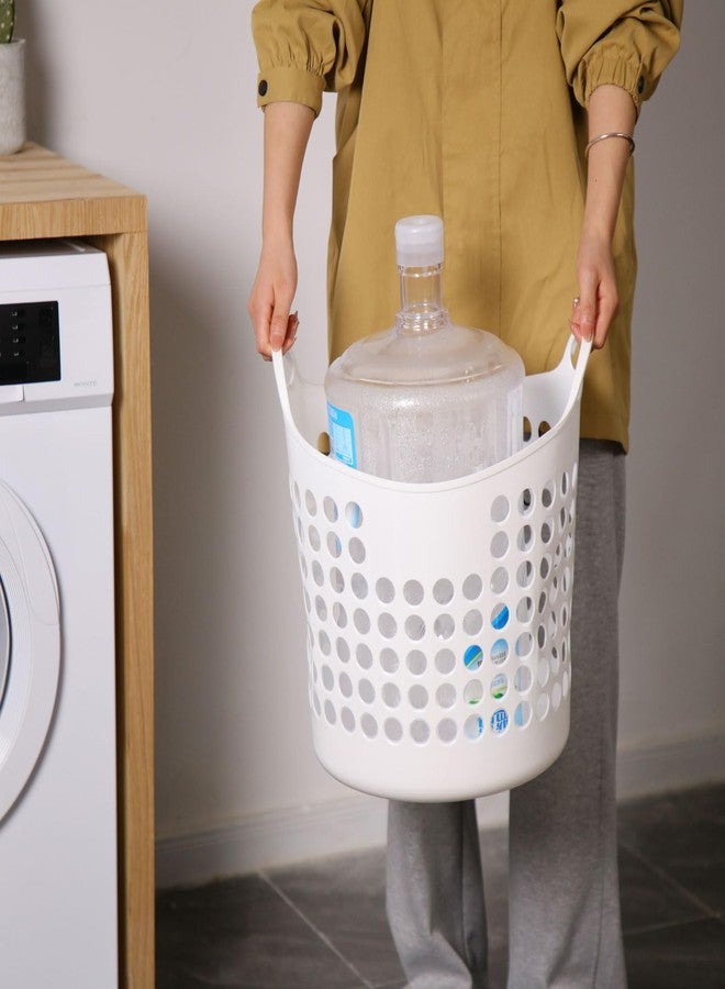 Suclain 3 Pcs Flexible Laundry Basket Set Carry Portable Flexible Laundry with Carrying Handles White Large Versatile Laundry for Bathroom College Dorm Laundry Room - Image 5