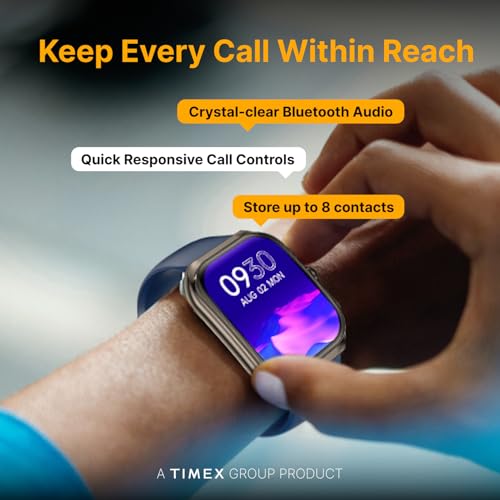 TIMEX Smart Progen 1.95" (4.95 cm) Curved AMOLED Display with Functional Crown and BT Calling Smartwatch for Unisex - TWTXW803T - Image 4