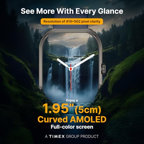 TIMEX Smart Progen 1.95" (4.95 cm) Curved AMOLED Display with Functional Crown and BT Calling Smartwatch for Unisex - TWTXW803T - Image 5