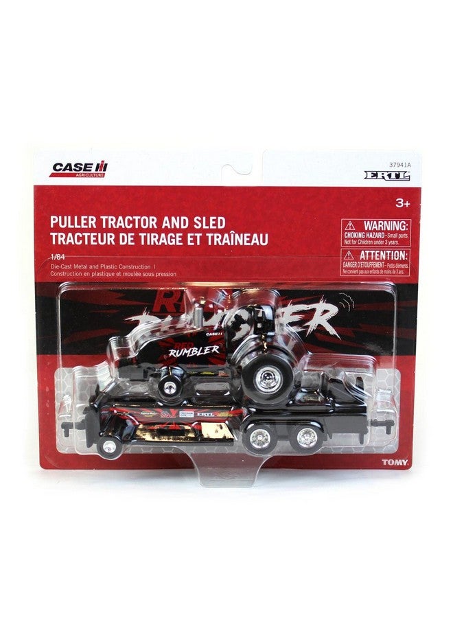 Case IH 1/64 Magnum Red Rumbler Pulling Tractor with Pulling Sled - Image 5