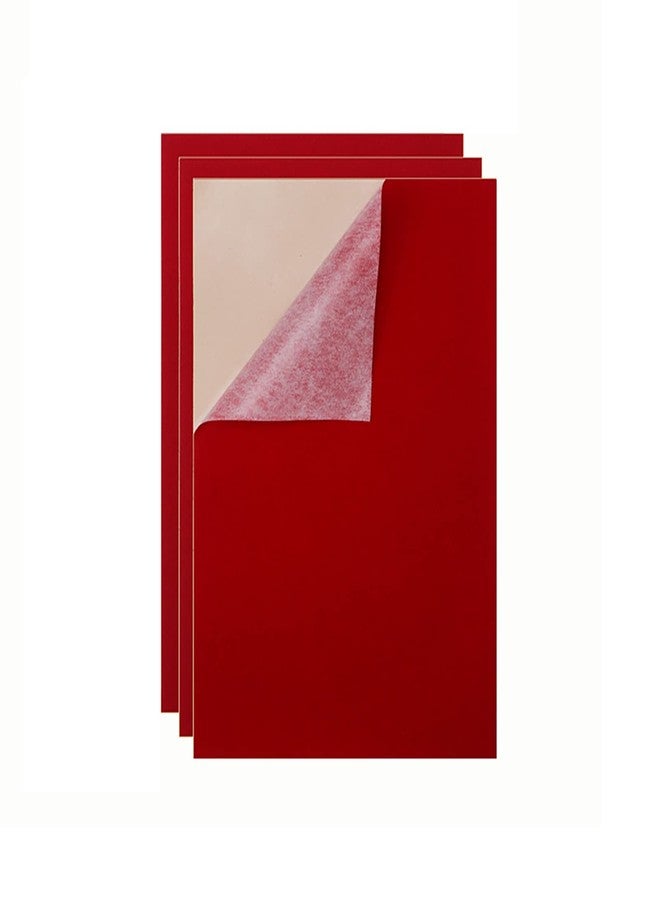 YaoHui 3PCS Self Adhesive Felt Sheet, Felt Sheets with Adhesive Backing, Peel and Stick Felt Sheets Adhesive Backed, A4 Size Felt Adhesive Sheet (8.3" x 11.8", Red) - Image 1