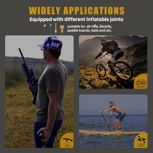 FOUR UNCLES PCP Pump for Air Gun - 3 Stage PCP Hand Pump 4500Psi/30MPA, High Pressure Hand Pump for Air Rifle, Air Gun Tools - Image 4