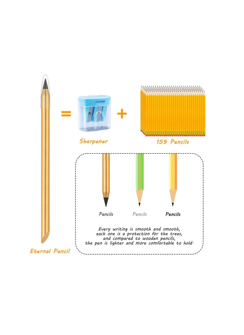 Y&D Metal Inkless Pencil, Infinity Reusable Everlasting Replaceable Nib Erasable Pen, with 2 for Writing Drawing Students Home Office School Supplies (2PCS)  - Image 4