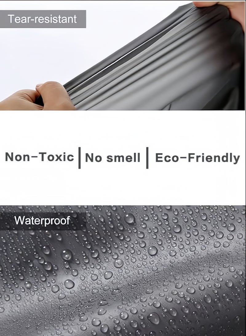 معطف واق من المطر للبالغين قابل لإعادة الاستخدام، معطف واق من المطر سميك وخفيف الوزن مع غطاء رأس وأساور مرنة، معطف واق من المطر EVA للرجال والنساء لرحلة صيد عائلية (أسود) - Image 3