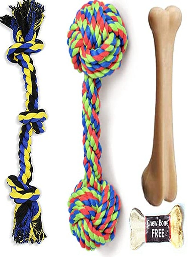 BLACK DOG Toys for Adult Dogs | Puppies Toys | Small Medium Large Dogs Toys | Chew Toys | Nylon Dog Bone Toys | Toys for Dogs Combo Pack of 4 (Buy One Combo Get One Chew Bone Free) - Image 1