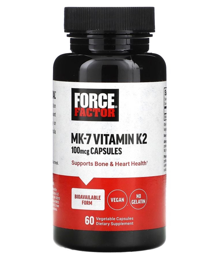 Force Factor MK-7 Vitamin K2 100 mcg 60 Vegetable Capsules