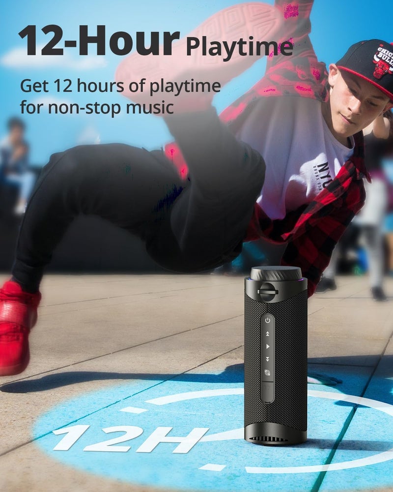 Tronsmart T7 Portable Bluetooth Speaker with 360° Surround Sound, Custom EQ via APP, IPX7 Waterproof, Dual pairing, LED Light, Bluetooth 5.3, Rotary Volume Control, Micro SD/TF Card - Image 5