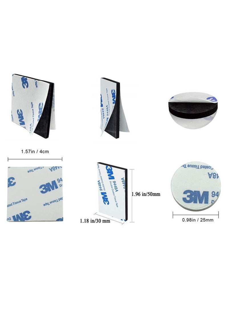 3M 60Pcs  Double Sided Foam Tape Strong Pad Mounting,Double Sided Tape Strong Heavy Duty Waterproof Tape Adhesive Foam Pad Tape, Black Self-Adhesive Tape Include Square Round and Rectangular,for Holding Picture, Walls Picture, Light, Hooks, Home, Office - Image 2