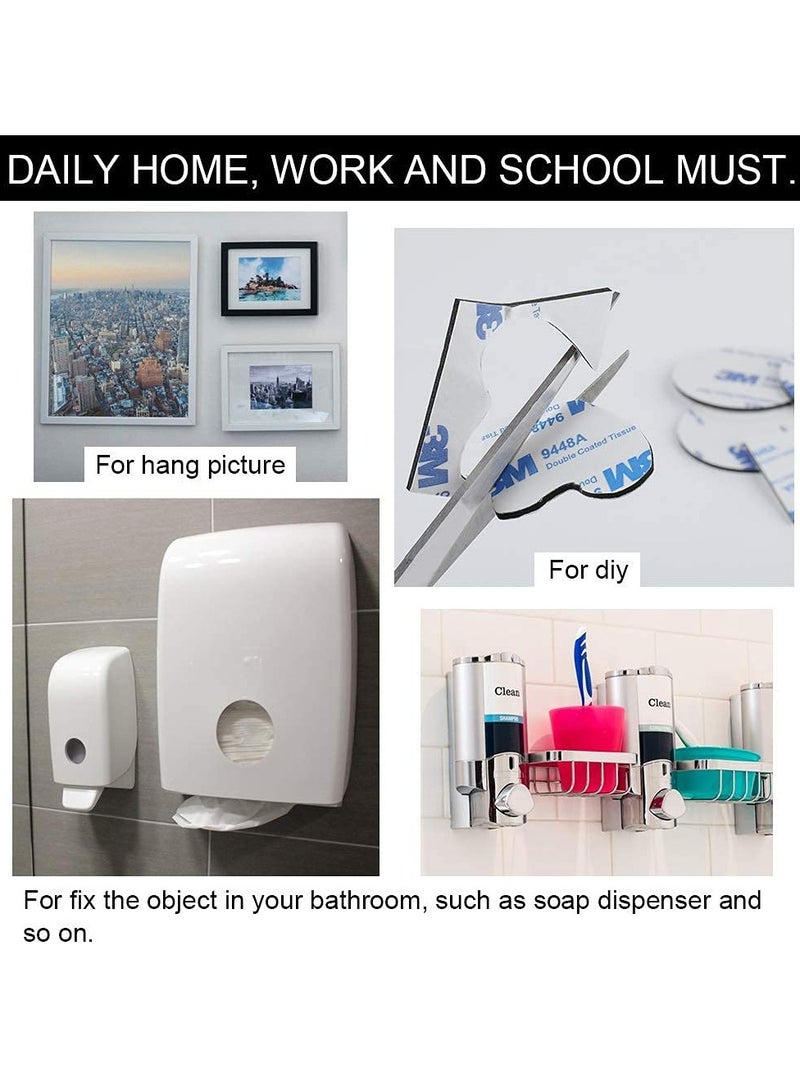 3M 60Pcs  Double Sided Foam Tape Strong Pad Mounting,Double Sided Tape Strong Heavy Duty Waterproof Tape Adhesive Foam Pad Tape, Black Self-Adhesive Tape Include Square Round and Rectangular,for Holding Picture, Walls Picture, Light, Hooks, Home, Office - Image 5