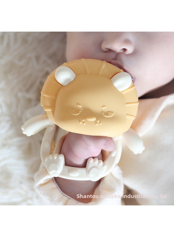 Baby Gum Silicone Molar Gloves Toy Baby Anti-eating Hand Soothing Gum Children's Gum-Color:English PVC Box Lion Handguard Tooth Glue (delivery Storage Box) - Image 5