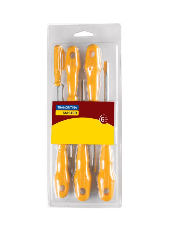 NIBEMINENT 6-Piece Tramontina Screwdriver Set Yellow/Silver 20.5x2.8cm - Image 2