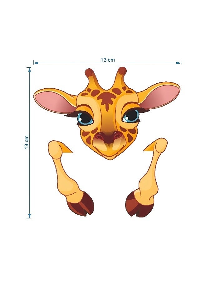 6 Pieces of Removable 3D Cartoon Animals Wall Sticker Colorful Cute Kids Room Decor Stickers Reusable No Residue Decals for Nursery or Bedroom - Image 5