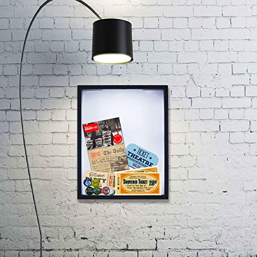 Upstreet Shadow Box Display Case – Black Wooden Shadow Box Frame - Showcase Bottle Caps, Shells, Ticket Stubs, Airline Tickets, Ideal for Memorabilia Photos, Flowers, & Medals (10 x 8 in) - Image 4
