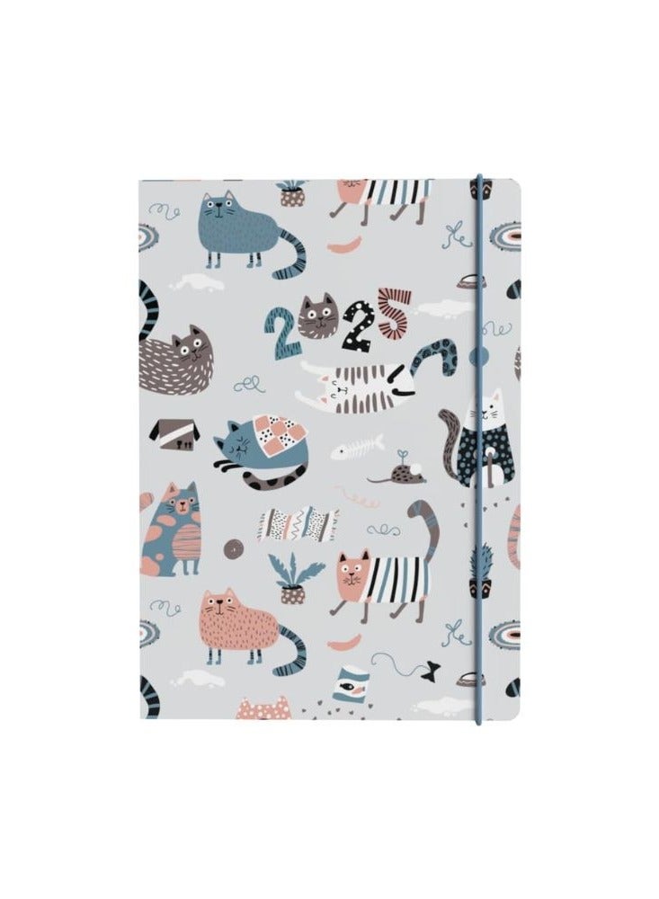 Collins Collins Maru 2025 Planner - A5 Week To View Cut Flush Diary - Cats - (MR153.CT-25) - Weekly Planner with Cute Animal Design  - Image 2