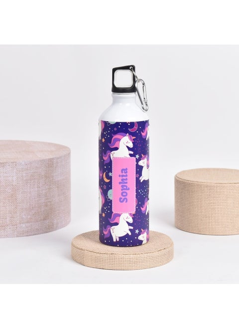Unicorn Pattern Engraved Water Bottle