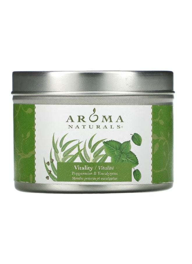 Aroma Naturals - Soy VegePure Travel Tin Candle Vitality Peppermint  Eucalyptus 2.8 oz 79.38 g - Image 1