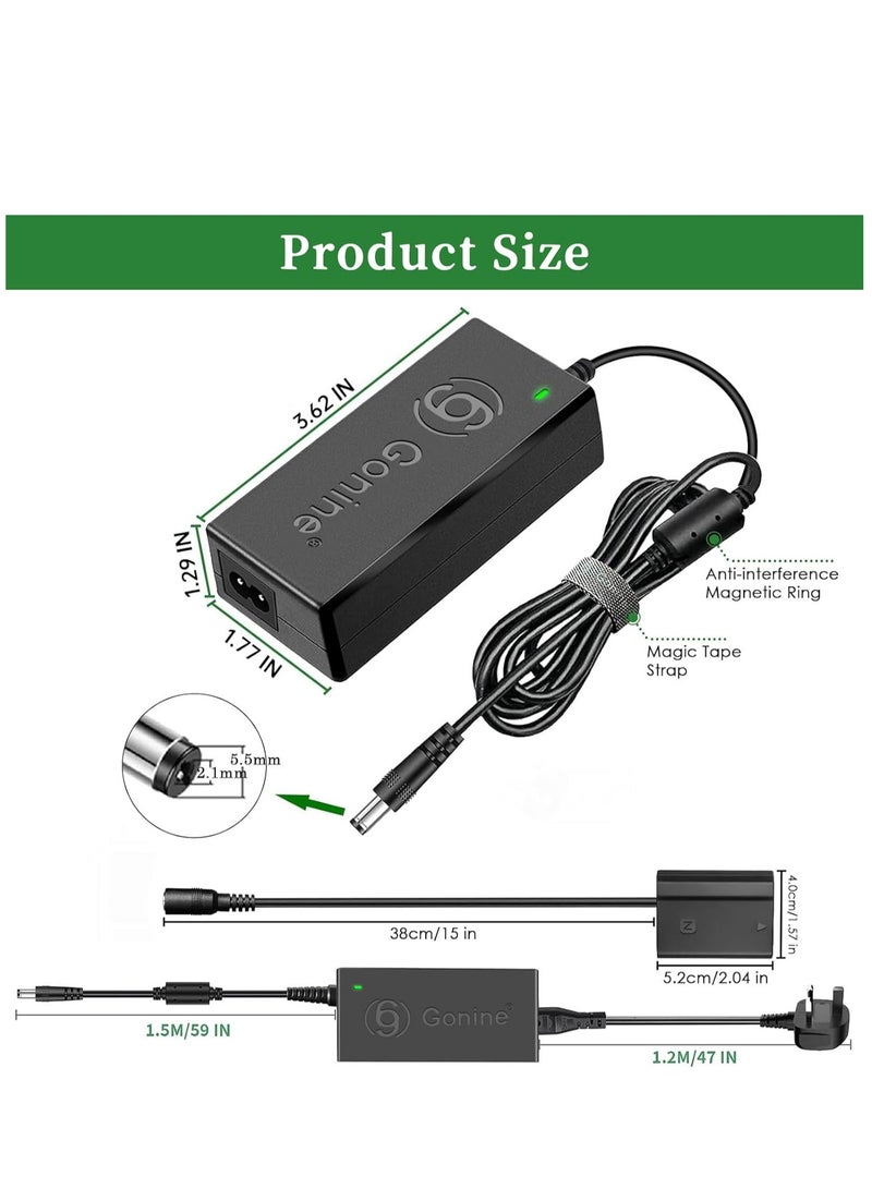 ELTRAZONE NP-FZ100 Dummy Battery Kit Power Supply AC Adapter Kit for Sony Alpha A6600, FX3, A7 III, A7R3, A7R IV, A7S III, A9, A9R, A9S, A7C, A1 Cameras, Replaces BC-QZ1 Battery  - Image 5
