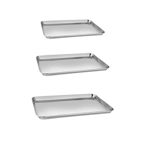 Embassy Stainless Steel Rectangle Deep Tray | Size 1 to 3 | Serving Tray for Kitchen | Food Tray for Parties, Catering, Dining, Baking & Everyday Use | Dishwasher Safe & Easy to Clean - Image 1