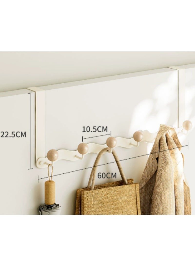 JINFANLI Over the door hook rack, high quality over the door hanger, 6 heavy duty hooks for hanging coats, bags, towels, keys, over the door organizer, space saving storage rack for bathroom, bedroom, hallway, (round ball) white 6 hooks - Image 5