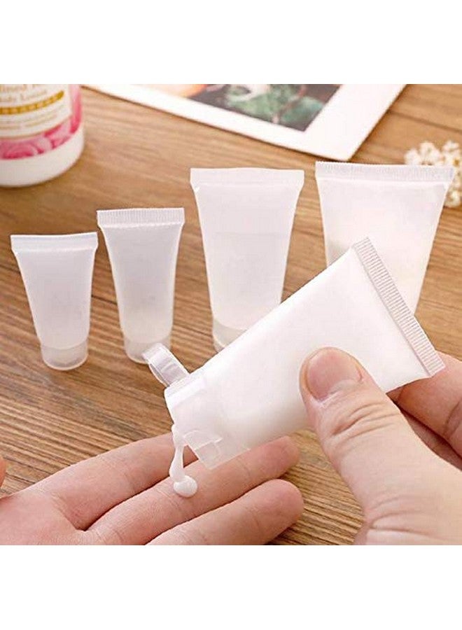 24Pcs 30Ml/1Oz Empty Refillable Plastic Squeeze Cosmetic Soft Tube Vial Bottles With Flip Cover Makeup Travel Sample Packing Storage Toiletries Container For Facial Cleaner Body Lotion