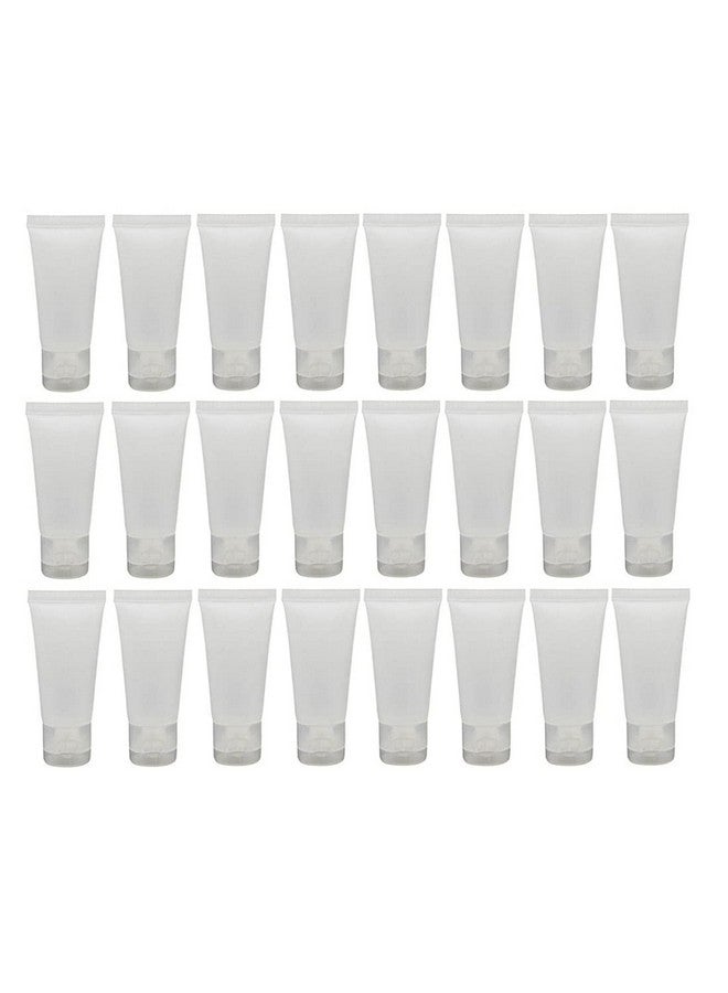 24Pcs 30Ml/1Oz Empty Refillable Plastic Squeeze Cosmetic Soft Tube Vial Bottles With Flip Cover Makeup Travel Sample Packing Storage Toiletries Container For Facial Cleaner Body Lotion