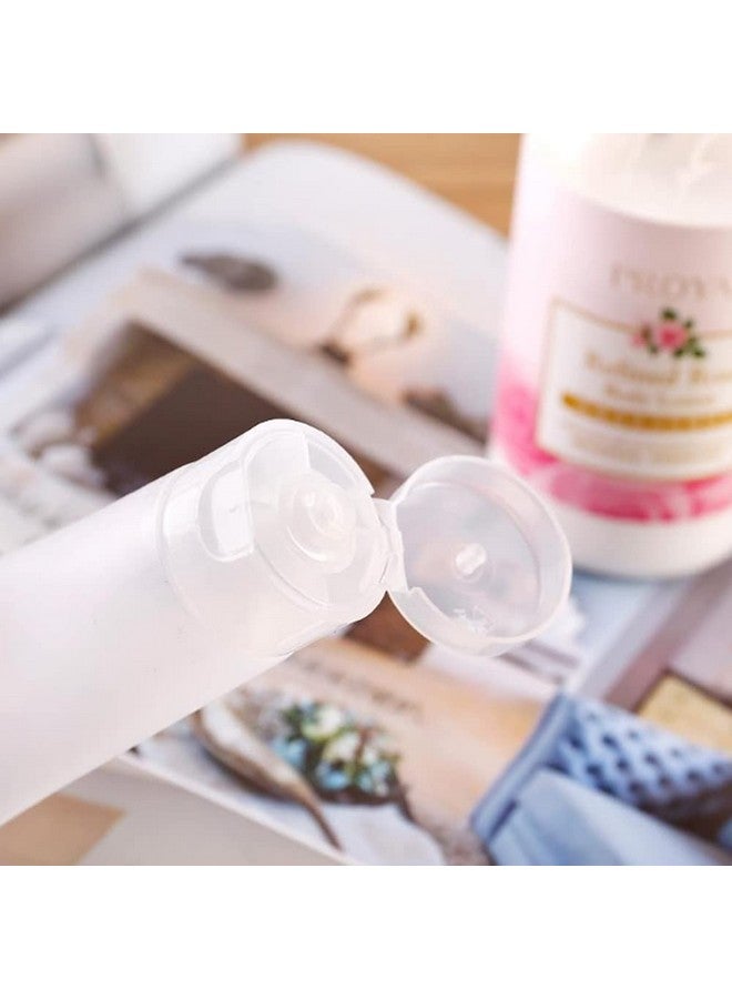 24Pcs 30Ml/1Oz Empty Refillable Plastic Squeeze Cosmetic Soft Tube Vial Bottles With Flip Cover Makeup Travel Sample Packing Storage Toiletries Container For Facial Cleaner Body Lotion