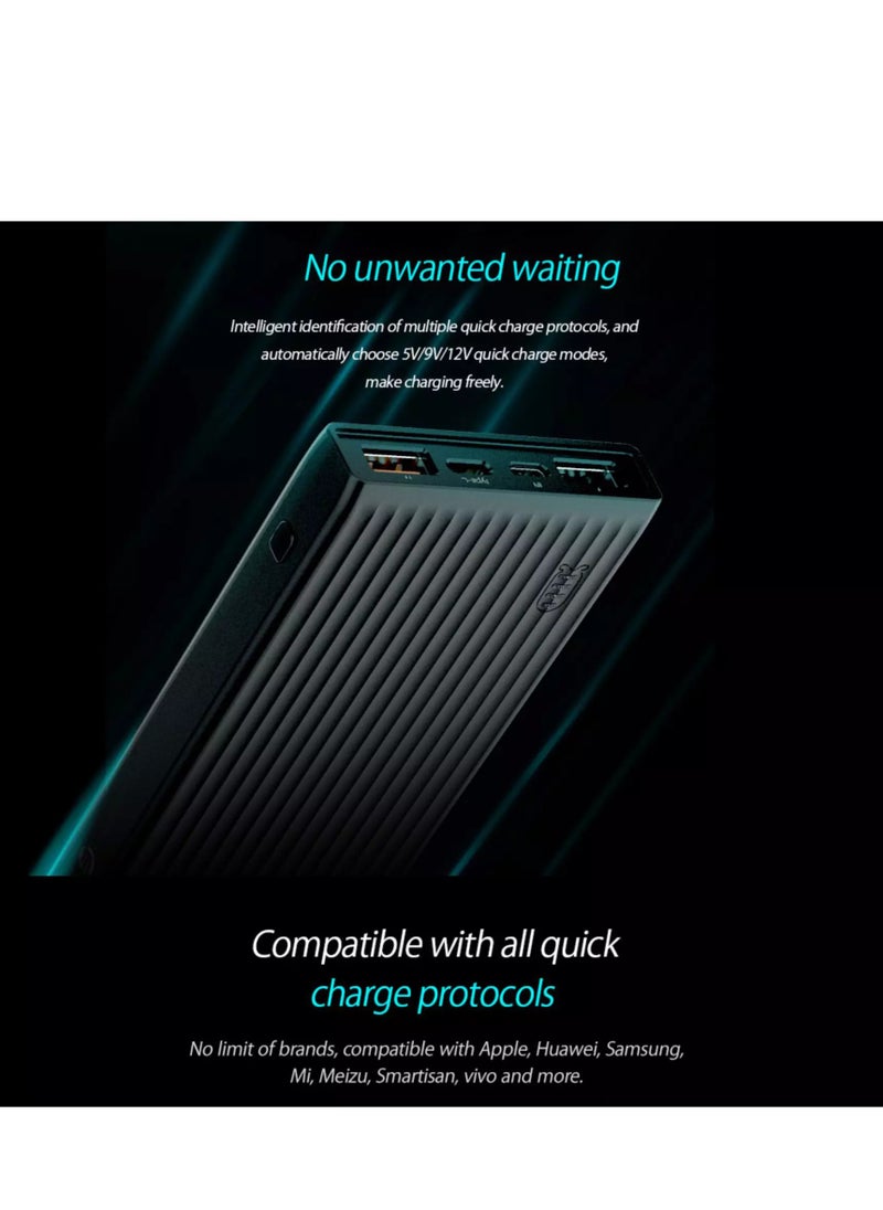 أوريكو - بنك الطاقة الذكي K20000 بقدرة 20000 مللي أمبير في الساعة بقدرة 18 وات USB-A وType-C وMicro B، 2 × منافذ إدخال (Type-C وMicro USB) - 3 × منافذ إخراج (Type-C وUSB Type-A) - Image 1