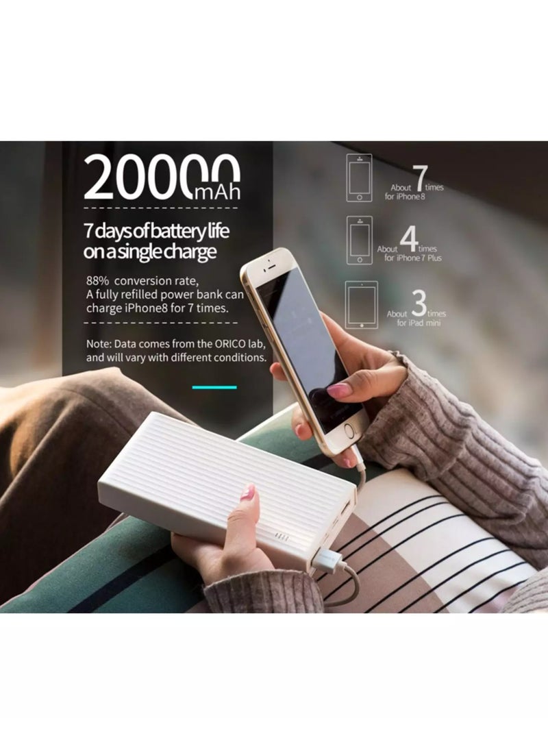 أوريكو - بنك الطاقة الذكي K20000 بقدرة 20000 مللي أمبير في الساعة بقدرة 18 وات USB-A وType-C وMicro B، 2 × منافذ إدخال (Type-C وMicro USB) - 3 × منافذ إخراج (Type-C وUSB Type-A) - Image 1