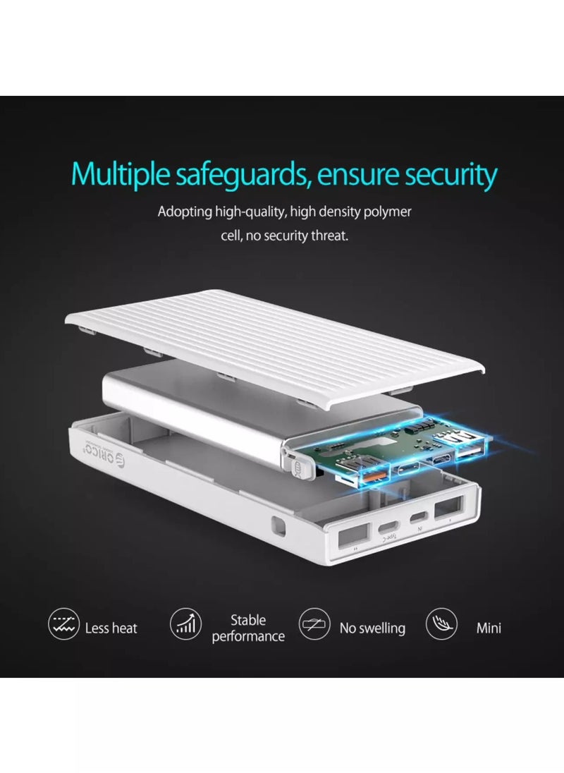 أوريكو - بنك الطاقة الذكي K20000 بقدرة 20000 مللي أمبير في الساعة بقدرة 18 وات USB-A وType-C وMicro B، 2 × منافذ إدخال (Type-C وMicro USB) - 3 × منافذ إخراج (Type-C وUSB Type-A) - Image 1