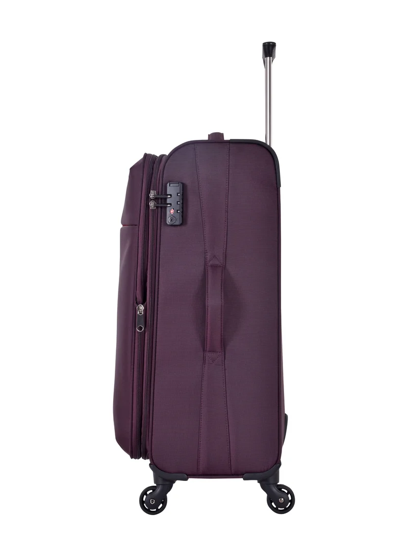 إيمينينت Soft Case Travel Bags Trolley Luggage Sets of 3 for Unisex Polyester Lightweight Expandable Wheeled Suitcase with TSA lock V6101 Purple