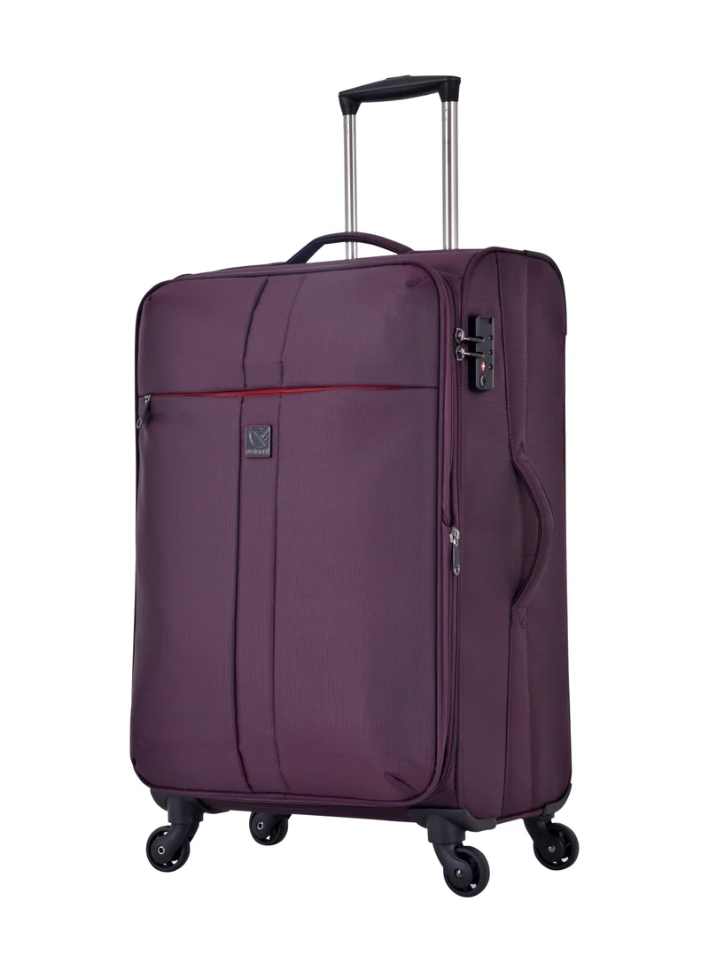 إيمينينت Soft Case Travel Bags Trolley Luggage Sets of 3 for Unisex Polyester Lightweight Expandable Wheeled Suitcase with TSA lock V6101 Purple