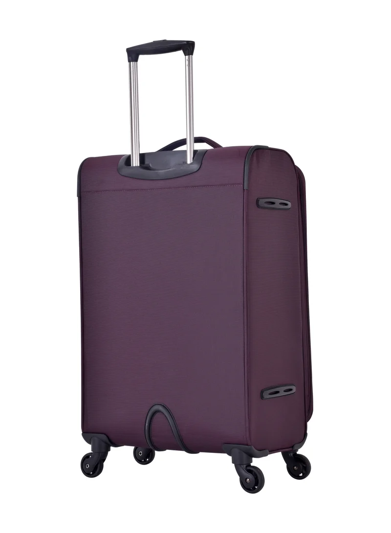 إيمينينت Soft Case Travel Bags Trolley Luggage Sets of 3 for Unisex Polyester Lightweight Expandable Wheeled Suitcase with TSA lock V6101 Purple