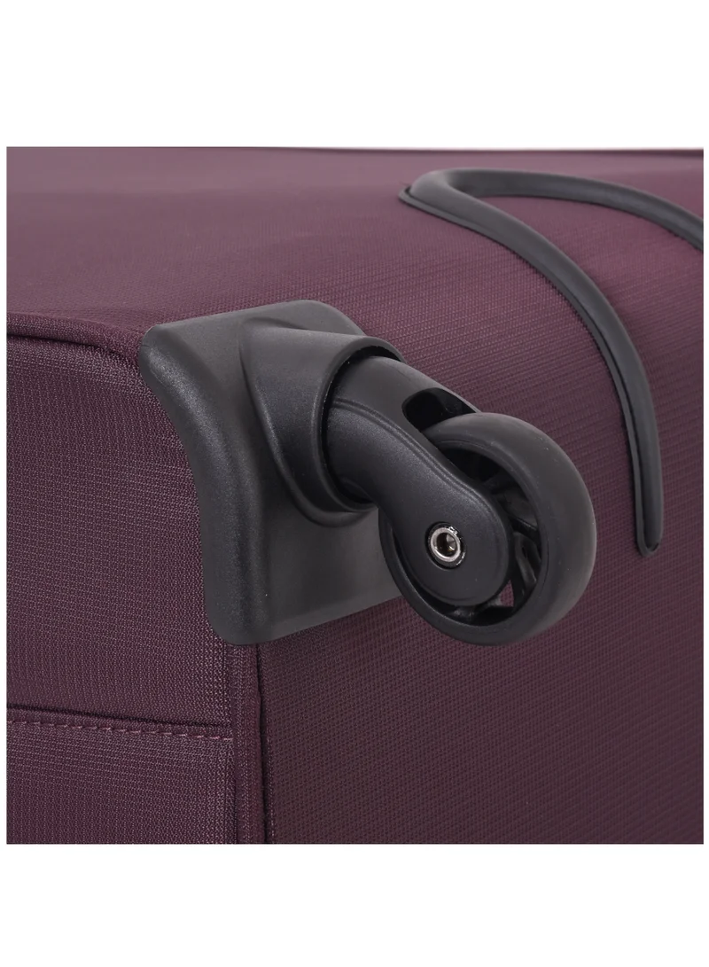 إيمينينت Soft Case Travel Bags Trolley Luggage Sets of 3 for Unisex Polyester Lightweight Expandable Wheeled Suitcase with TSA lock V6101 Purple