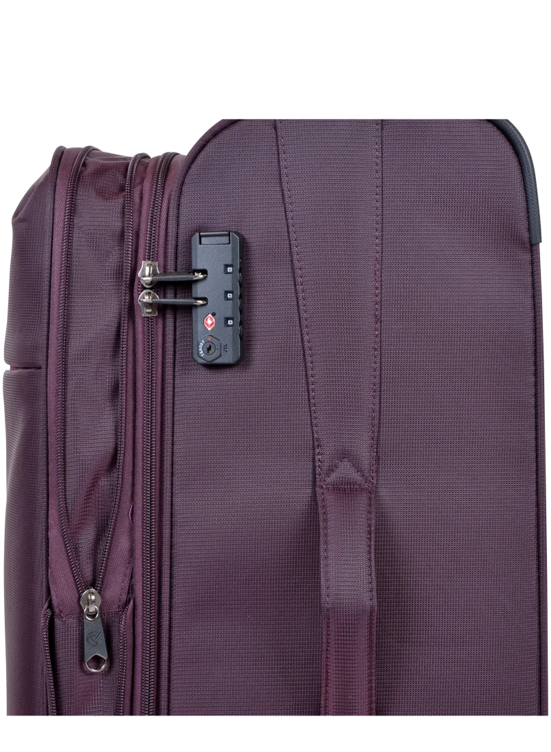 إيمينينت Soft Case Travel Bags Trolley Luggage Sets of 3 for Unisex Polyester Lightweight Expandable Wheeled Suitcase with TSA lock V6101 Purple