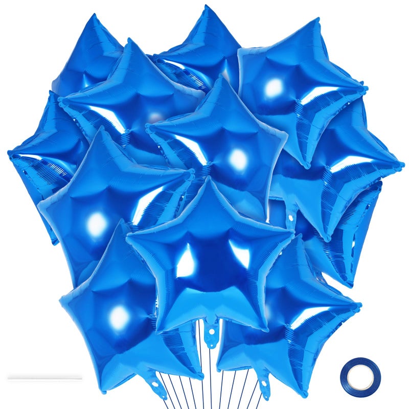 YOTHORN 20 Pcs Star Balloons18 Inch Blue Star Foil BalloonsStars Shaped Balloon Mylar Helium Balloon for Birthday Party Anniversary Wedding Baby Shower Decorations Blue - Image 3