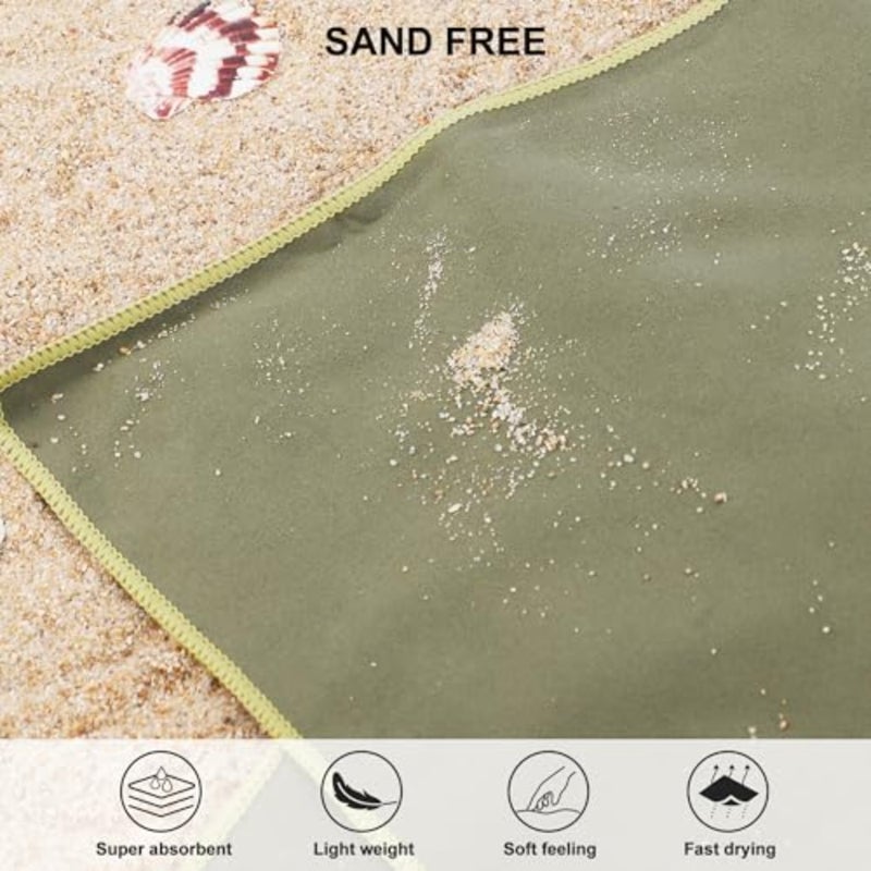 Microfiber Towel Perfect Travel and Sports andCamping Towel.Fast Drying - Super Absorbent - Ultra Compact, Army Green, 24 X 48 Inches - Image 5