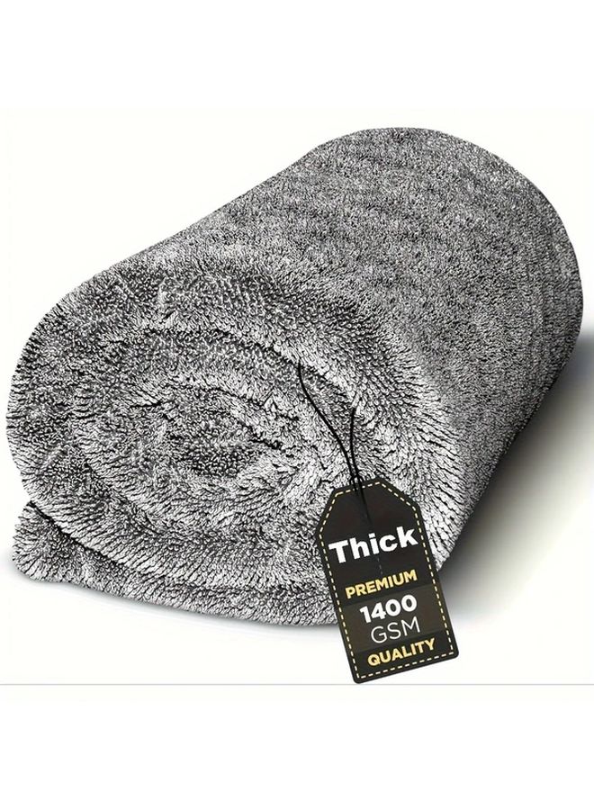 Gray XL Ultra Compact Car Drying Towel 1400 GSM High Absorbency Streak Free Microfiber - Image 3