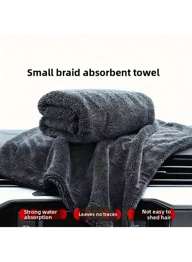 Gray XL Ultra Compact Car Drying Towel 1400 GSM High Absorbency Streak Free Microfiber - Image 1
