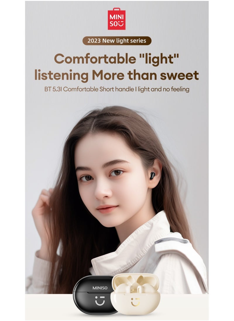 Miniso Miniso M08 Wireless Bluetooth Headphones-Beige  - Image 2