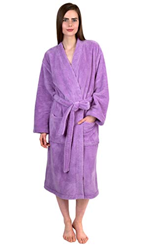 TowelSelections Womens Robe Soft Plush Bathrobe Fleece Kimono Spa Bath Robe for Women Large-X-Large Lupine - Image 2