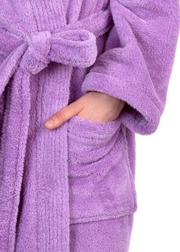 TowelSelections Womens Robe Soft Plush Bathrobe Fleece Kimono Spa Bath Robe for Women Large-X-Large Lupine - Image 4