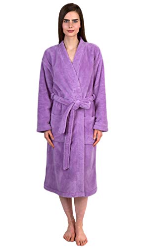 TowelSelections Womens Robe Soft Plush Bathrobe Fleece Kimono Spa Bath Robe for Women Large-X-Large Lupine - Image 1
