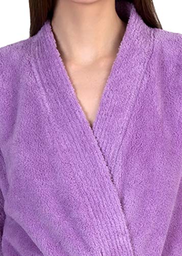 TowelSelections Womens Robe Soft Plush Bathrobe Fleece Kimono Spa Bath Robe for Women Large-X-Large Lupine - Image 3