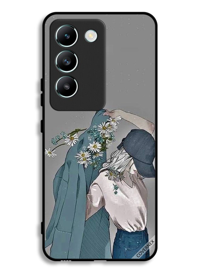 Covernex Vivo V30 Lite 4G Protective Case Cover Cap Girl Wearing Coat Art - Image 1