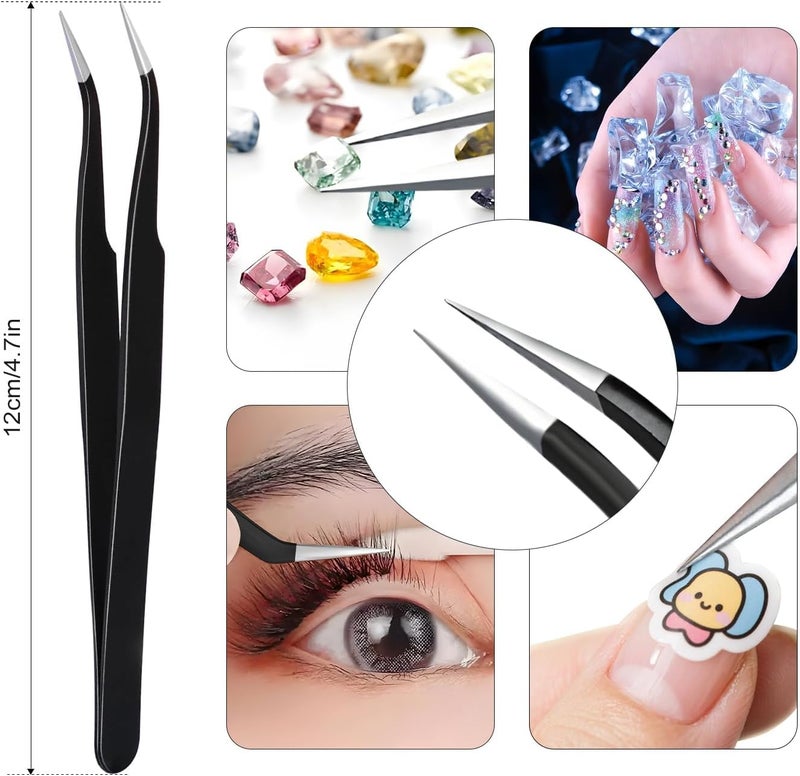 KASTWAVE 2 Pack Rhinestone Picker Tool Set, Rhinestone Applicator Tool,Dual-ended Rhinestones Applicator Nail Art Design Tool, 2 Pack Handle Nail Pen with 4 Extra Wax Tips and1 Tweezer - Image 5