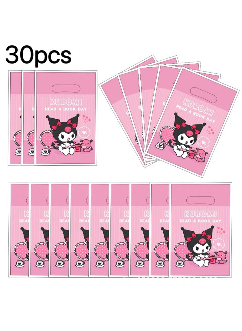 30Pcs Sanrio Kouromi Birthday Party Supplies Cartoon Candy Bag Tote Bag Children's Gift Bag Adult Birthday Party Decorations