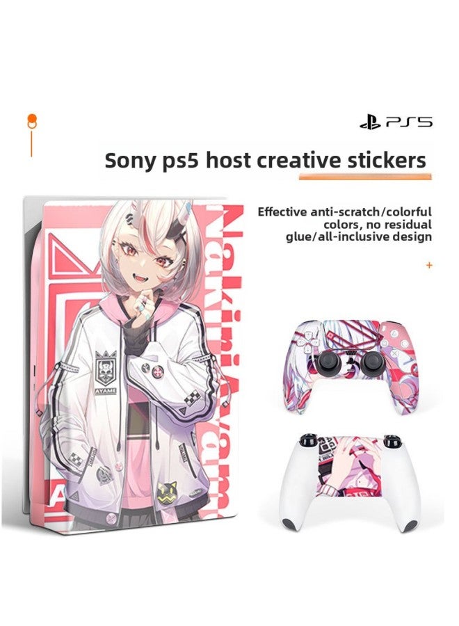 Loquat Suitable For Sony PS5 Optical Drive Digital Version Full Body Sticker Game Machine Film Chinese Style Color Film Accessories-Color:HA-307 - Image 3