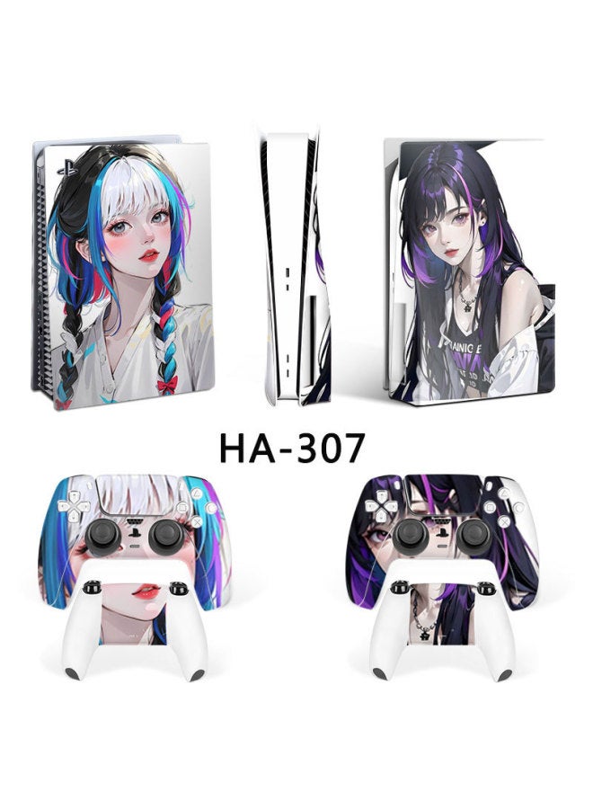 Loquat Suitable For Sony PS5 Optical Drive Digital Version Full Body Sticker Game Machine Film Chinese Style Color Film Accessories-Color:HA-307 - Image 1